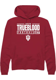 Xavier Trueblood Rally Mens Red Indiana Hoosiers NIL Stacked Box Hooded Sweatshirt