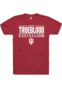 Xavier Trueblood Red Indiana Hoosiers NIL Stacked Box Short Sleeve T Shirt