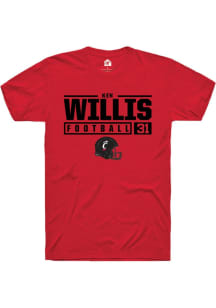 Ken Willis  Cincinnati Bearcats Red Rally NIL Stacked Box Short Sleeve T Shirt