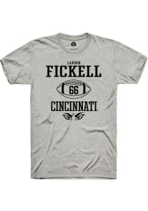 Landon Fickell  Cincinnati Bearcats Ash Rally NIL Sport Icon Short Sleeve T Shirt