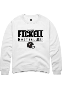 Landon Fickell  Rally Cincinnati Bearcats Mens White NIL Stacked Box Long Sleeve Crew Sweatshirt