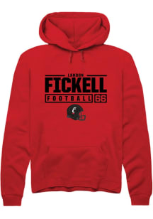 Landon Fickell  Rally Cincinnati Bearcats Mens Red NIL Stacked Box Long Sleeve Hoodie