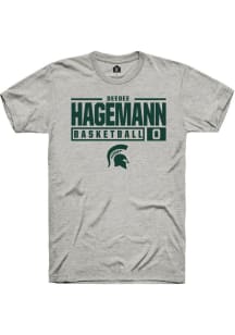 DeeDee Hagemann  Michigan State Spartans Ash Rally NIL Stacked Box Short Sleeve T Shirt