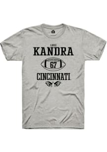 Luke Kandra  Cincinnati Bearcats Ash Rally NIL Sport Icon Short Sleeve T Shirt