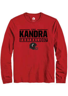 Luke Kandra  Cincinnati Bearcats Red Rally NIL Stacked Box Long Sleeve T Shirt