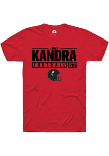 Luke Kandra  Cincinnati Bearcats Red Rally NIL Stacked Box Short Sleeve T Shirt