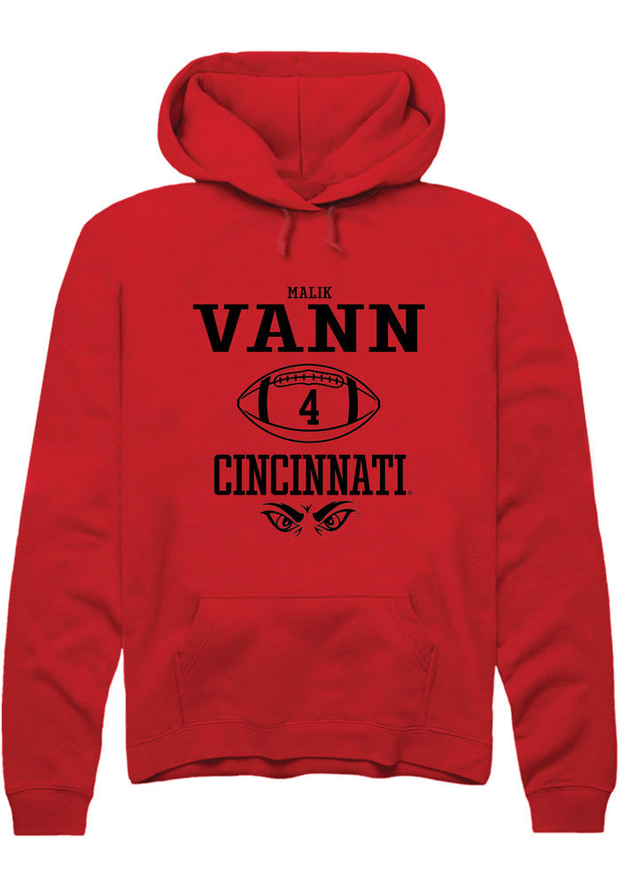 Malik Vann Rally Cincinnati Bearcats Mens Red NIL Sport Icon Long Sleeve Hoodie