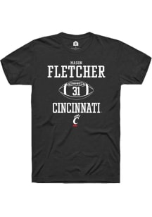 Mason Fletcher  Cincinnati Bearcats Black Rally NIL Sport Icon Short Sleeve T Shirt