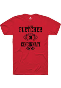 Mason Fletcher  Cincinnati Bearcats Red Rally NIL Sport Icon Short Sleeve T Shirt