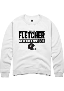 Mason Fletcher  Rally Cincinnati Bearcats Mens White NIL Stacked Box Long Sleeve Crew Sweatshirt