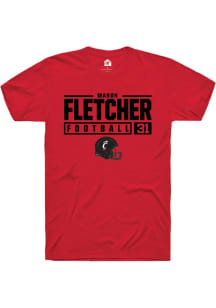 Mason Fletcher  Cincinnati Bearcats Red Rally NIL Stacked Box Short Sleeve T Shirt