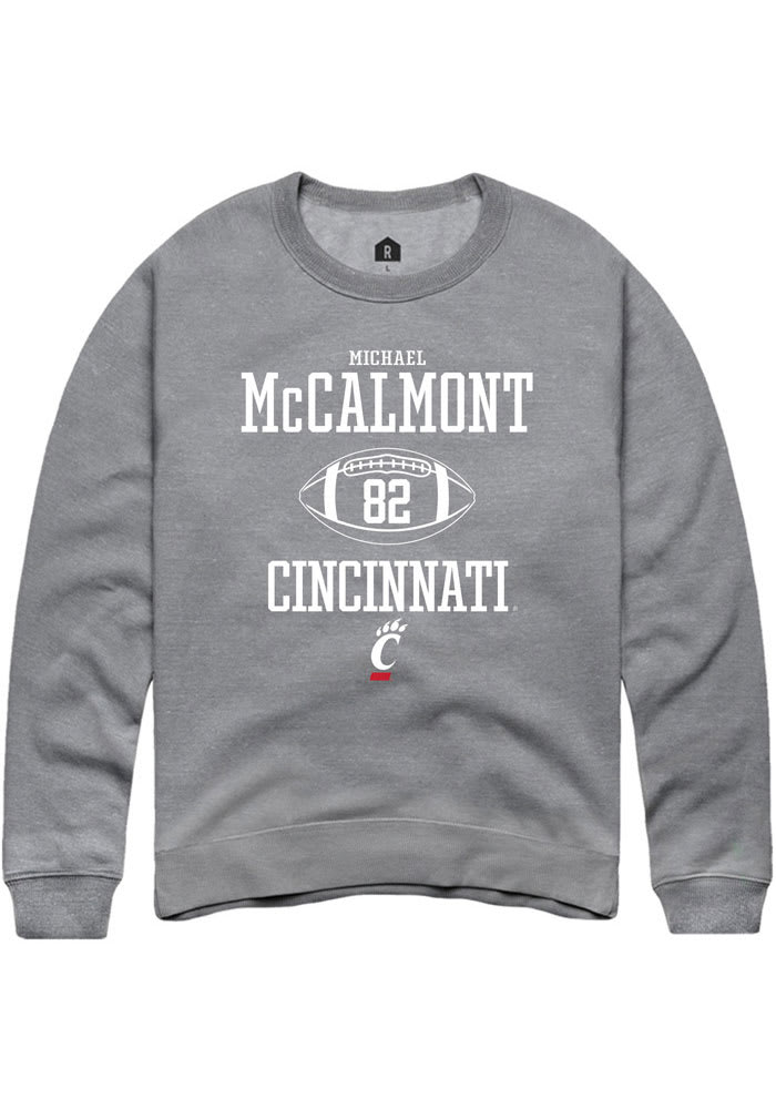 Michael McCalmont Rally Cincinnati Bearcats Mens Grey NIL Sport Icon Long Sleeve Crew Sweatshirt