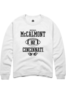 Michael McCalmont Rally Mens White Cincinnati Bearcats NIL Sport Icon Crew Sweatshirt