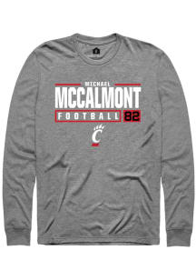 Michael McCalmont Rally Mens Graphite Cincinnati Bearcats NIL Stacked Box Tee