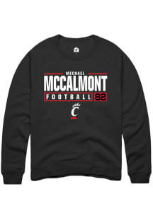 Michael McCalmont Rally Mens Black Cincinnati Bearcats NIL Stacked Box Crew Sweatshirt