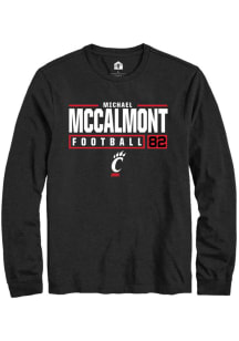 Michael McCalmont Rally Mens Black Cincinnati Bearcats NIL Stacked Box Tee