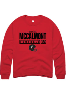 Michael McCalmont Rally Mens Red Cincinnati Bearcats NIL Stacked Box Crew Sweatshirt