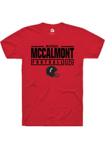 Michael McCalmont Red Cincinnati Bearcats NIL Stacked Box Short Sleeve T Shirt