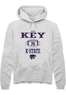 Alex Key Rally Mens White K-State Wildcats NIL Sport Icon Hooded Sweatshirt