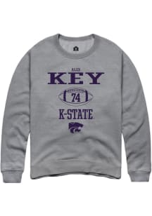 Alex Key Rally Mens Graphite K-State Wildcats NIL Sport Icon Crew Sweatshirt