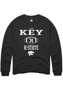 Alex Key Rally Mens Black K-State Wildcats NIL Sport Icon Crew Sweatshirt