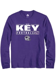 Alex Key Rally Mens Purple K-State Wildcats NIL Stacked Box Tee