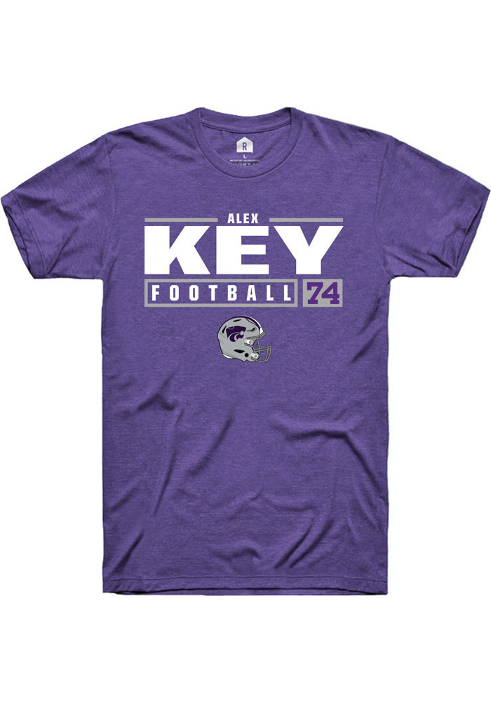 Alex Key K-State Wildcats Purple Rally NIL Stacked Box Short Sleeve T Shirt