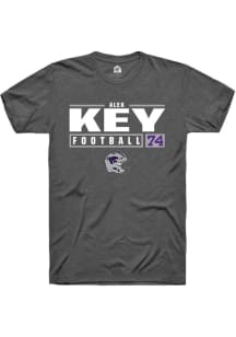 Alex Key Dark Grey K-State Wildcats NIL Stacked Box Short Sleeve T Shirt