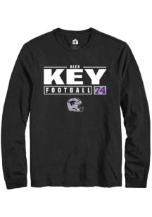 Alex Key Rally Mens Black K-State Wildcats NIL Stacked Box Tee