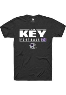 Alex Key Black K-State Wildcats NIL Stacked Box Short Sleeve T Shirt