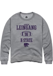 Andrew Leingang Rally Mens Graphite K-State Wildcats NIL Sport Icon Crew Sweatshirt