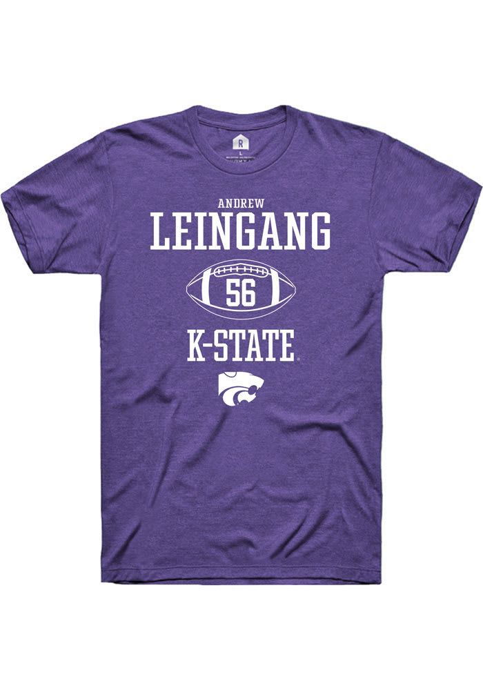 Andrew Leingang K-State Wildcats Purple Rally NIL Sport Icon Short Sleeve T Shirt