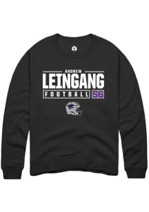 Andrew Leingang Rally Mens Black K-State Wildcats NIL Stacked Box Crew Sweatshirt