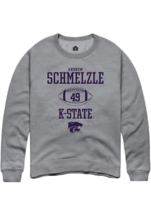 Andrew Schmelzle Rally Mens Graphite K-State Wildcats NIL Sport Icon Crew Sweatshirt