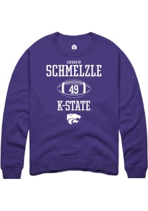 Andrew Schmelzle Rally Mens Purple K-State Wildcats NIL Sport Icon Crew Sweatshirt