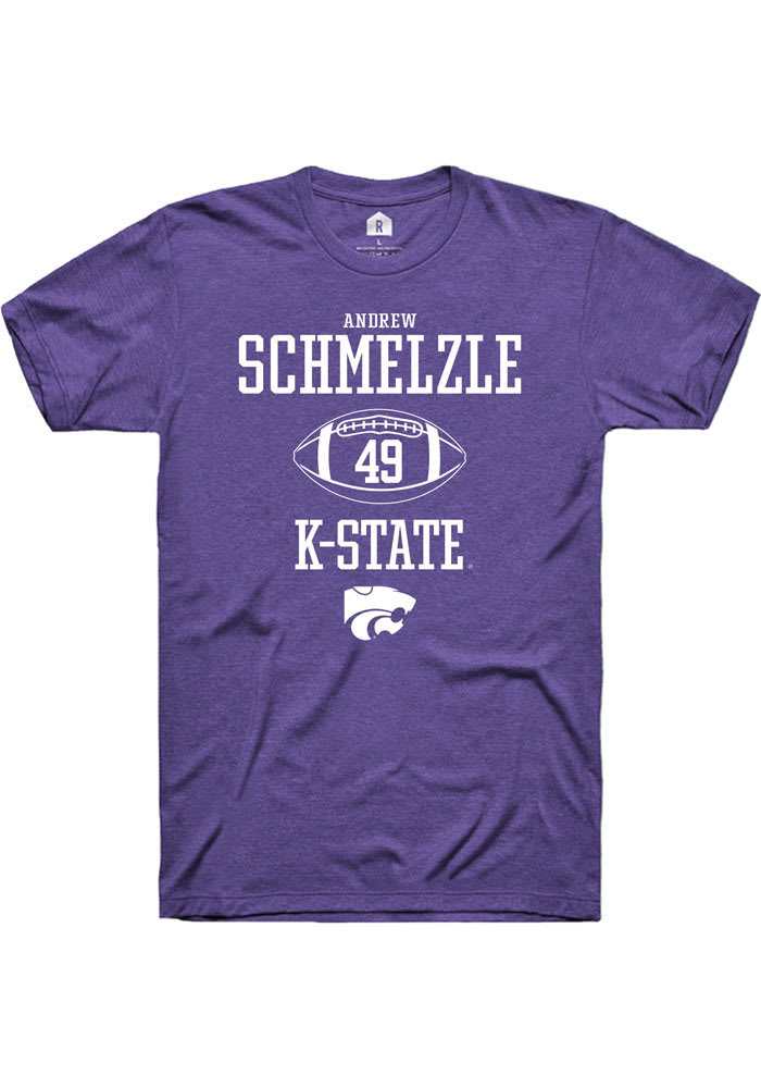 Andrew Schmelzle K-State Wildcats Purple Rally NIL Sport Icon Short Sleeve T Shirt