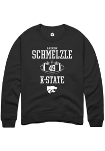 Andrew Schmelzle Rally Mens Black K-State Wildcats NIL Sport Icon Crew Sweatshirt