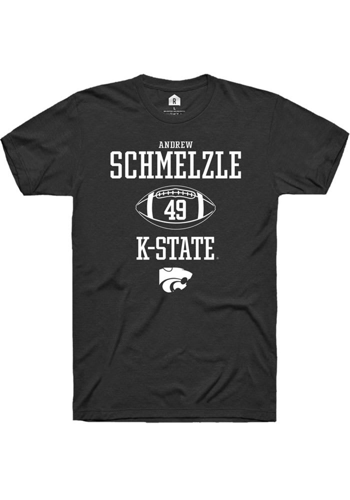 Andrew Schmelzle K-State Wildcats Black Rally NIL Sport Icon Short Sleeve T Shirt