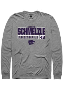 Andrew Schmelzle Rally Mens Graphite K-State Wildcats NIL Stacked Box Tee