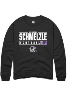 Andrew Schmelzle Rally Mens Black K-State Wildcats NIL Stacked Box Crew Sweatshirt