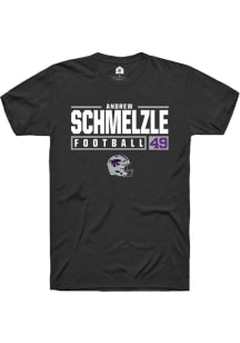 Andrew Schmelzle Black K-State Wildcats NIL Stacked Box Short Sleeve T Shirt