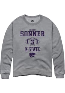 Andrew Sonner Rally Mens Graphite K-State Wildcats NIL Sport Icon Crew Sweatshirt