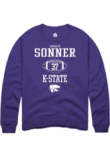 Andrew Sonner Rally Mens Purple K-State Wildcats NIL Sport Icon Crew Sweatshirt