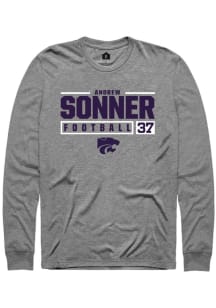 Andrew Sonner Rally Mens Graphite K-State Wildcats NIL Stacked Box Tee