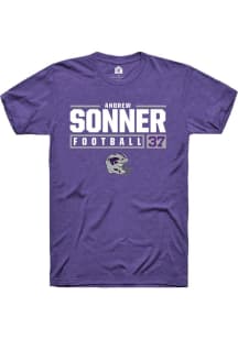 Andrew Sonner Purple K-State Wildcats NIL Stacked Box Short Sleeve T Shirt