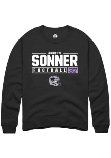 Andrew Sonner Rally Mens Black K-State Wildcats NIL Stacked Box Crew Sweatshirt