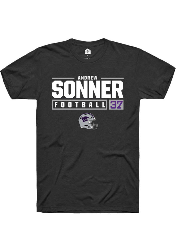 Andrew Sonner K-State Wildcats Black Rally NIL Stacked Box Short Sleeve T Shirt