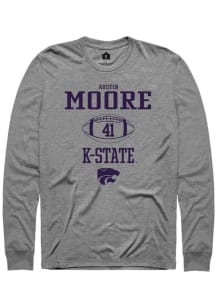 Austin Moore  K-State Wildcats Graphite Rally NIL Sport Icon Long Sleeve T Shirt