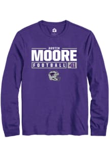 Austin Moore  K-State Wildcats Purple Rally NIL Stacked Box Long Sleeve T Shirt