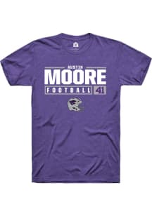 Austin Moore  K-State Wildcats Purple Rally NIL Stacked Box Short Sleeve T Shirt